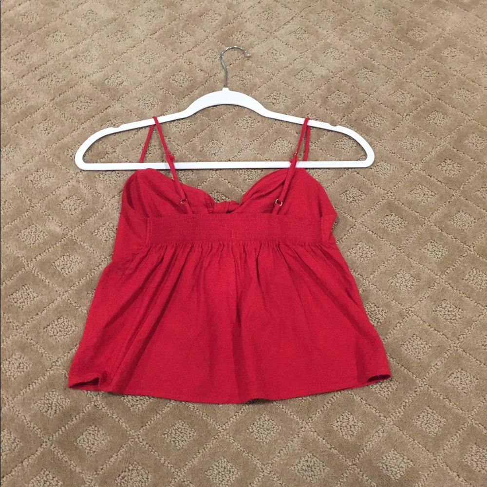 Brandy Melville Red Tie Front Tank - Picture 5 of 6